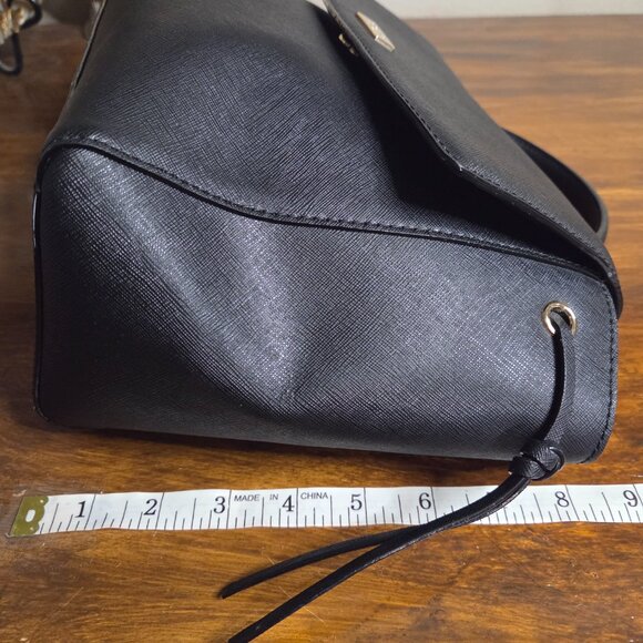 EUC Kate Spade Saffiano Leather Satchel bag Black 2way - Picture 9 of 14